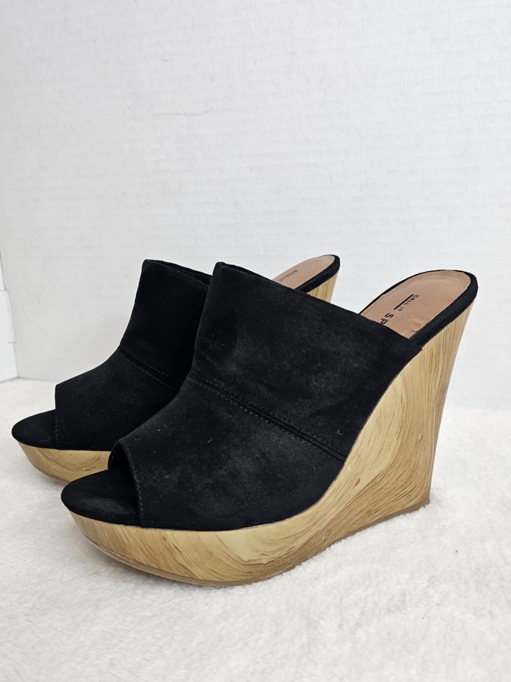 🖤Call It Spring Faux Suede Wedge Sandal Black Size 6.5M